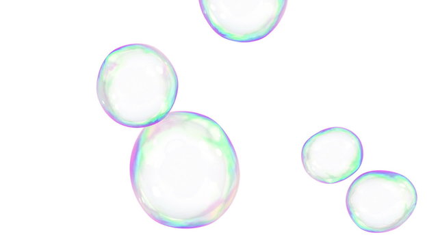 Soap Bubbles flying in loop-able animation. HD 1080. Alpha mask.