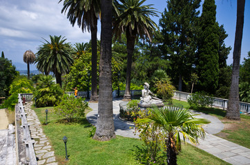Fototapeta premium Garden of Achillion palace on Corfu, Greece