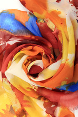 Fototapeta na wymiar rosette of colorful chiffon