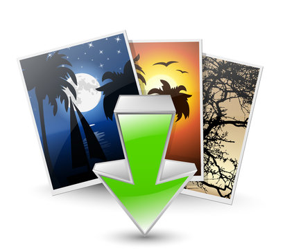 Download photos icon. Vector illustration