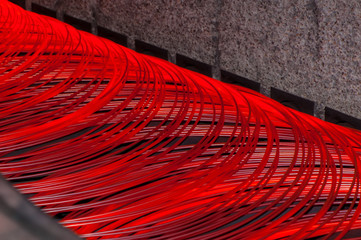 Hot Circles of a Wire. Metallurgical Industry.