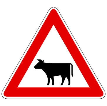 Viehtrieb, Tiere (Aufstellung rechts) – Gefahrzeichen