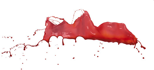 red splash over white background