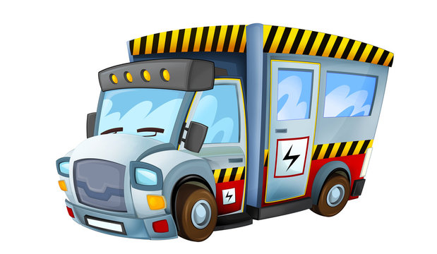 Cartoon vehicle - caricature - electricity car