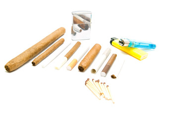 matches, cigarettes and lighters
