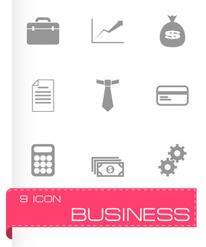 Vector black business icon set