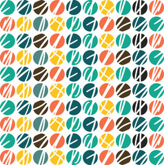 Fun sketchy dots seamless pattern mint green navy blue orange