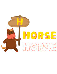animal alphabet h with horse