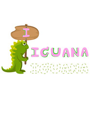 animal alphabet I with iguana