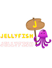animal alphabet j with jellyfish