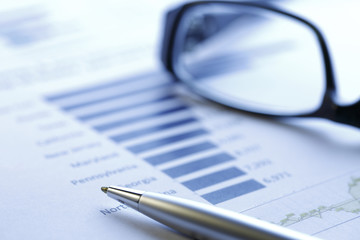 Financial data analyzing - Stock Image