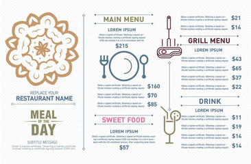 Restaurant menu design. - obrazy, fototapety, plakaty