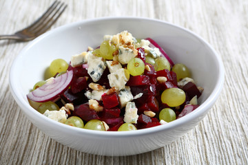 Sweet salad with beet in a bowl