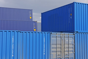  Cargo containers on top of each other