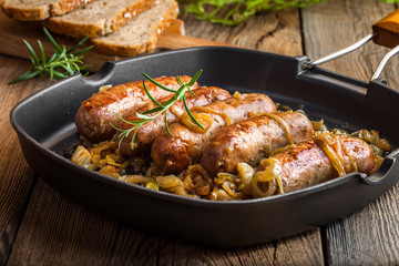 Fried sausage.