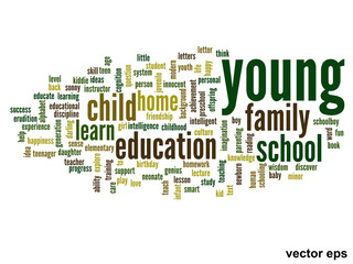Vector conceptual  education word cloud