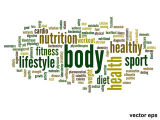 Vector conceptual health word cloud