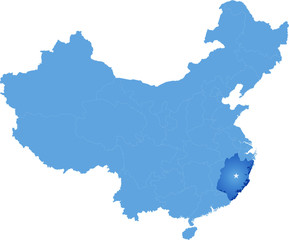 Map of People's Republic of China - Fujian province