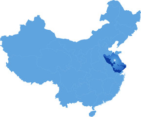 Map of People's Republic of China - Jiangsu province