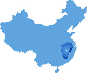 Map of People's Republic of China - Jiangxi province
