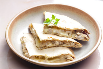 Mexican chicken quesadilla