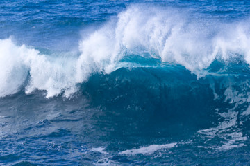Fototapeta premium vague bleue, océan Indien, île de la Réunion