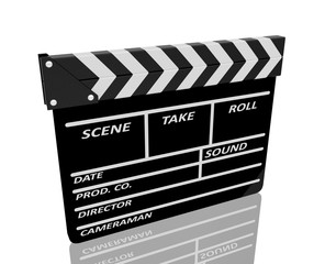 Obraz premium Clapper board on white background