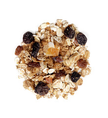 Bio Frucht Müsli isoliert auf weißem Hintergrund