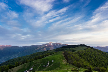 Obraz premium Sunrise in the Carpathian Mountains