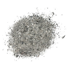 ash isolated on white background, texture