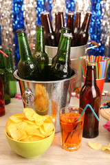 Prepared table with drink for party