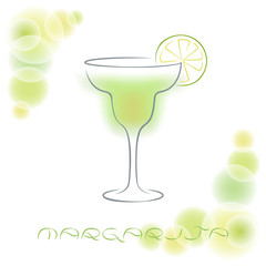 Silhouette of alcohol cocktail. Margarita.