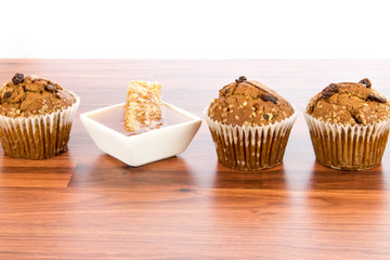 Honey raisin bran muffins