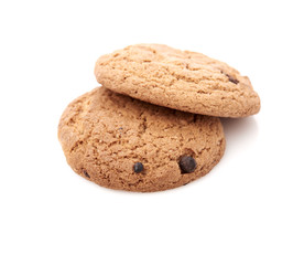 oat cookies on white background