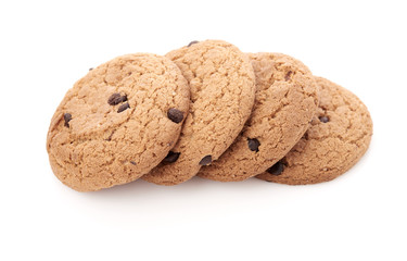 oat cookies on white background