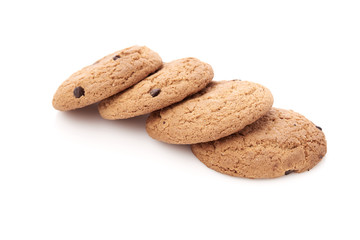 oat cookies on white background
