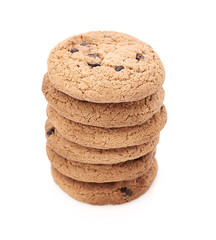 oat cookies on white background