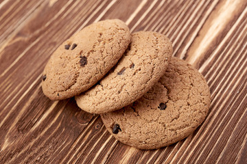 oat cookies on wooden table