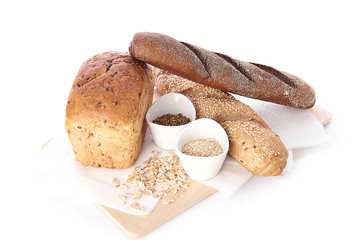 Different bread. Food background.