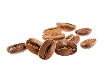 coffee beans isolated in white background