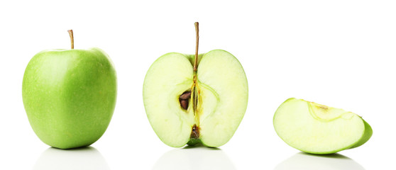 Sliced apple isolated on white