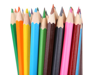 Colorful pencils, isolated on white