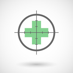 Fototapeta premium Crosshair icon with a pharmacy sign