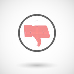 Crosshair icon with a thumb hand