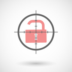 Crosshair icon with a lock pad