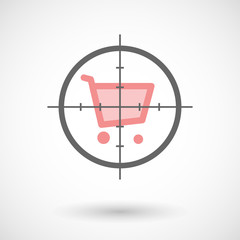 Crosshair icon with a shopping cart