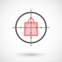 Crosshair icon with a shopping bag