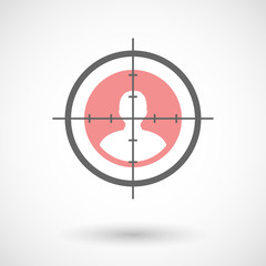 Crosshair icon with a male avatar
