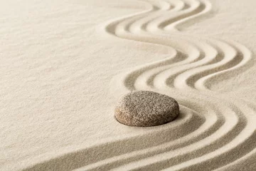 Aluminium Prints Stones in the sand zen stone