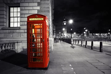 Tuinposter Rode telefooncel, Big Ben © Sampajano-Anizza